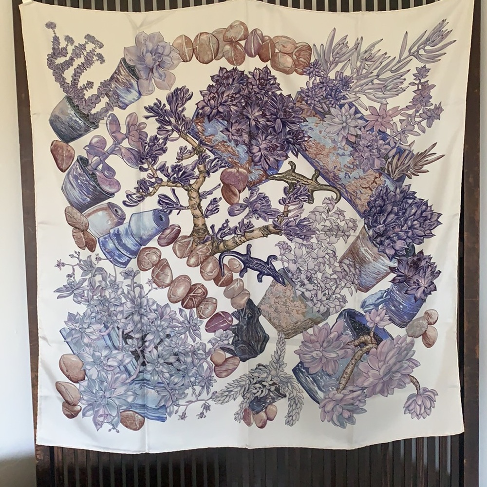 Authentic Hermes Jardin Secret silk scarf